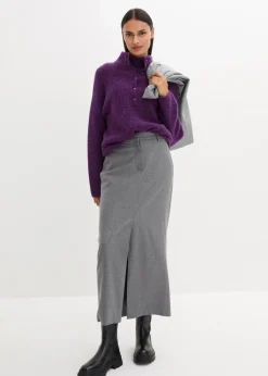Damen bonprix Pullover & Strickjacken|Premium|Oversize-Wollpullover mit Alpaka
