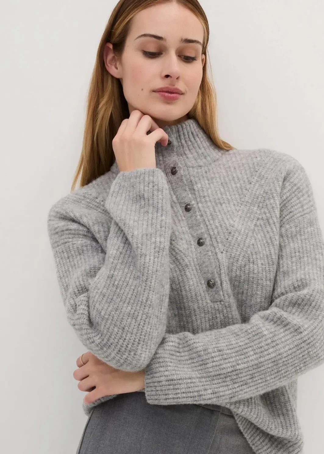 Best Oversize-Wollpullover mit Alpaka Damen Bekleidung·Umstandsmode|Strickmode