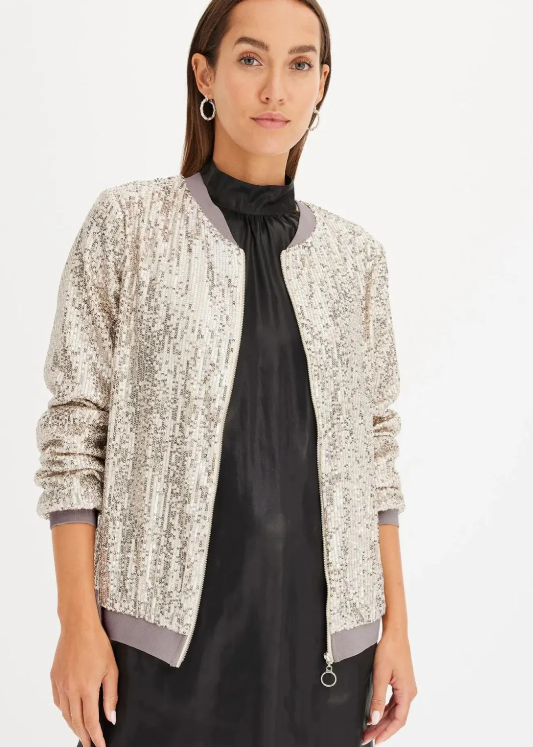 Damen bonprix Bekleidung·Hosen|Jacken & Mäntel|Pailletten-Blouson