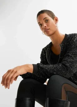 Damen bonprix Jacken & Mäntel|Bekleidung·Hosen|Pailletten-Blouson