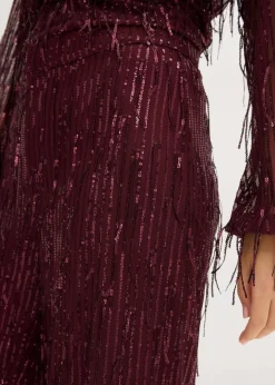 New Paillettenhose mit Fransen Damen Hosen|Bekleidung·Kleider