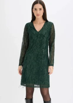 Damen bonprix Bekleidung·Pullover & Strickjacken|Kleider|Paillettenkleid mit Fransen
