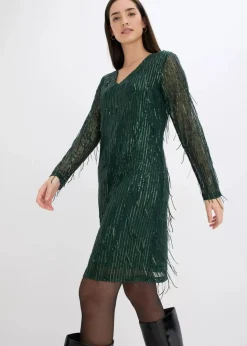 Damen bonprix Bekleidung·Pullover & Strickjacken|Kleider|Paillettenkleid mit Fransen