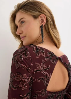 Damen bonprix Bekleidung·Pullover & Strickjacken|Festliche Mode|Paillettenkleid mit Rückenausschnitt