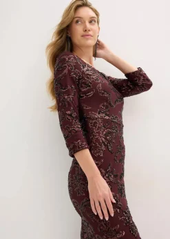 Damen bonprix Bekleidung·Pullover & Strickjacken|Festliche Mode|Paillettenkleid mit Rückenausschnitt