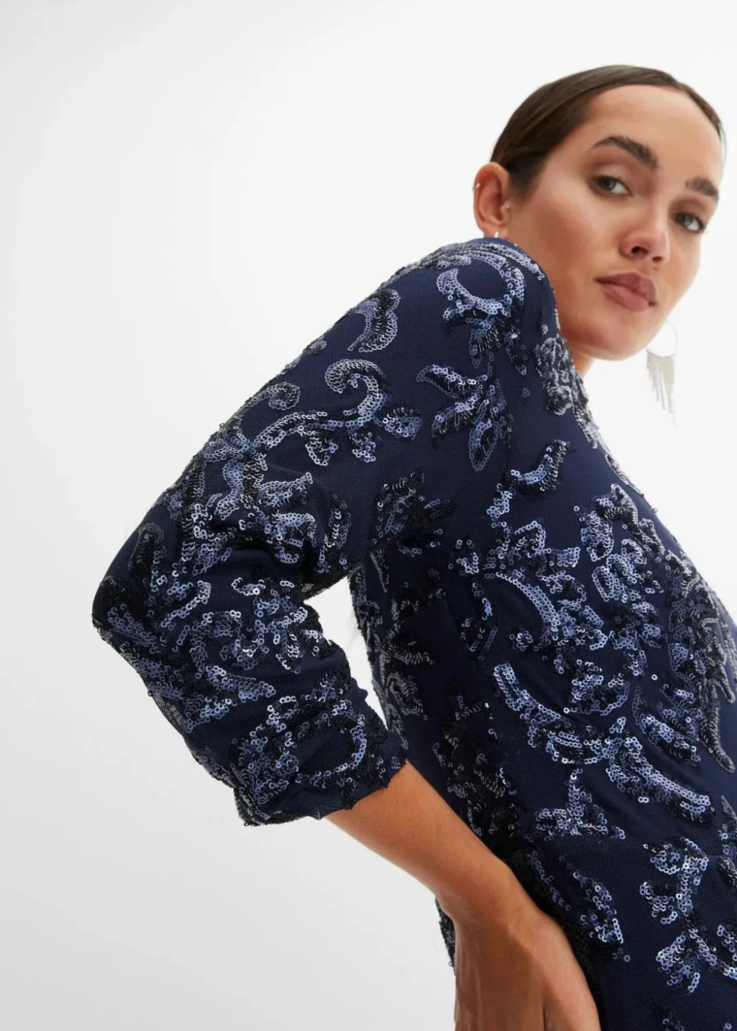 Clearance Paillettenkleid mit Rückenausschnitt Damen Kurzgrößen|Kurzgrößen