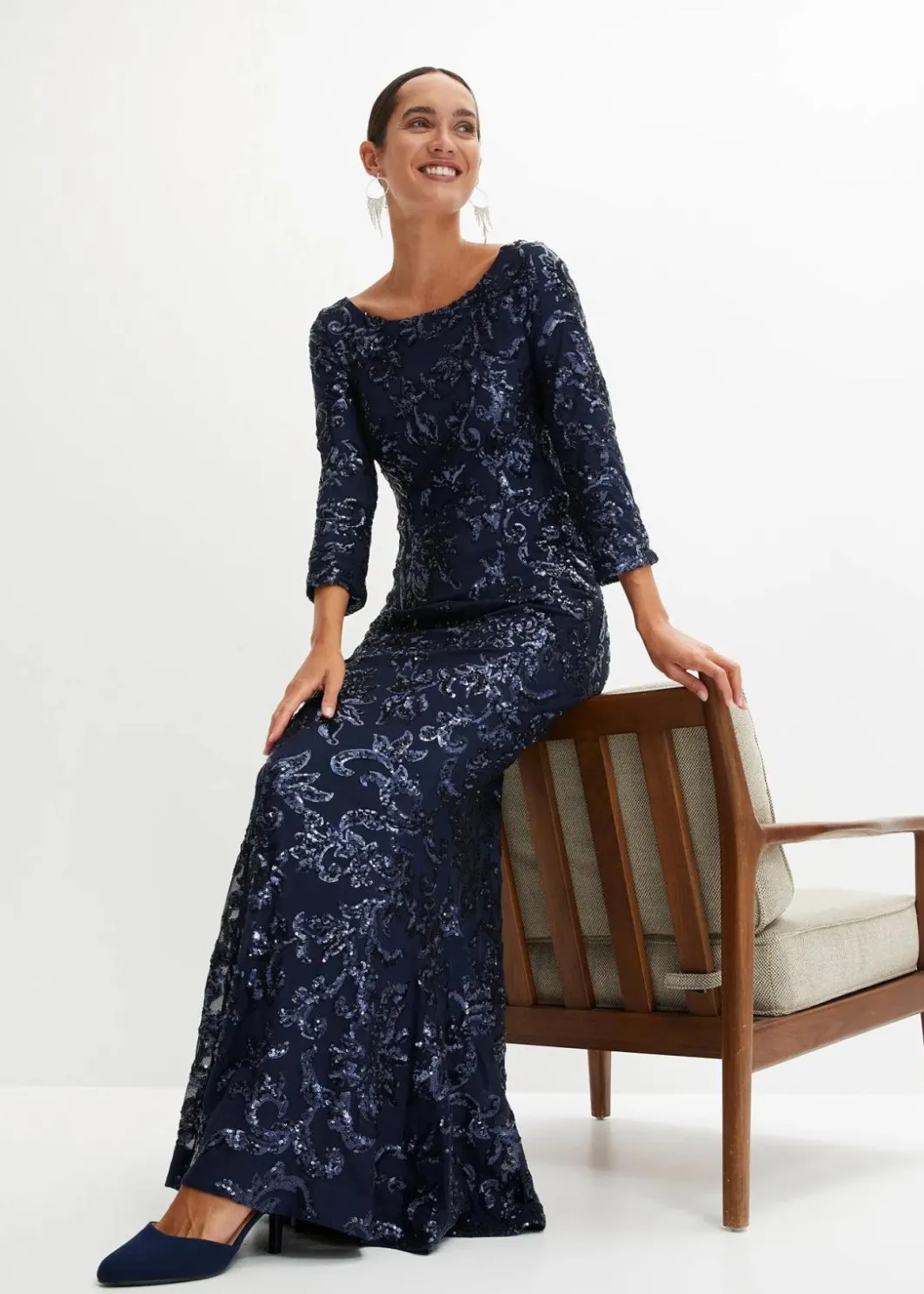 Clearance Paillettenkleid mit Rückenausschnitt Damen Kurzgrößen|Kurzgrößen