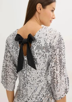 Clearance Paillettenkleid mit Schleifendetail Damen Bekleidung·Pullover & Strickjacken|Kleider