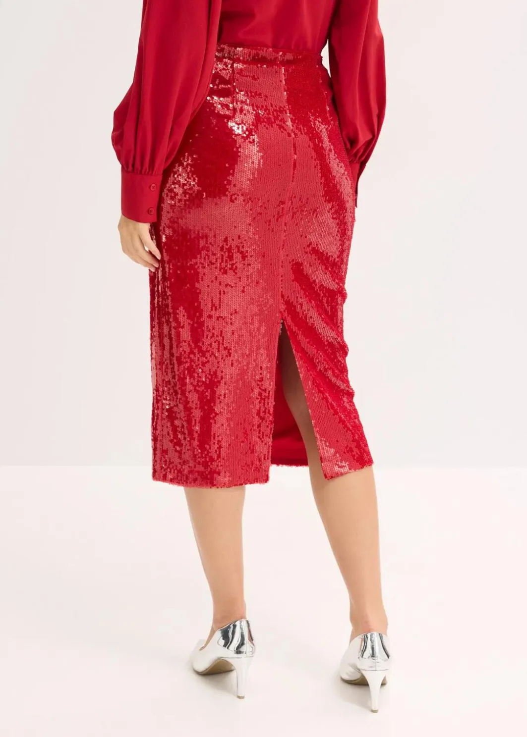Damen bonprix Röcke|Bekleidung·Sportbekleidung|Pailletten-Midirock