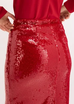 Damen bonprix Röcke|Bekleidung·Sportbekleidung|Pailletten-Midirock