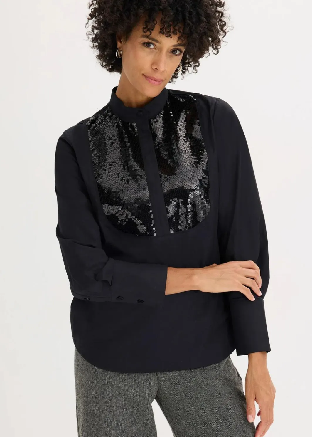 Best Paillettentunika Damen Bekleidung·Jacken & Mäntel|Blusen & Tuniken