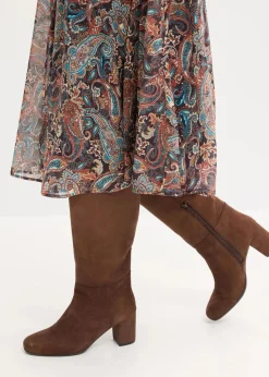 Damen bonprix Kurzgrößen|Bekleidung·Pullover & Strickjacken|Paisleykleid aus Chiffon
