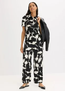 Damen bonprix Bekleidung·Kleider|Zweiteiler & Sets|Palazzo-Hose aus fließendem Satin