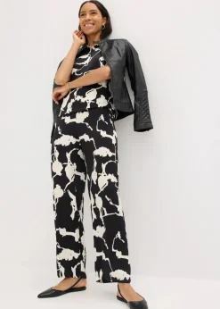 Damen bonprix Bekleidung·Kleider|Zweiteiler & Sets|Palazzo-Hose aus fließendem Satin