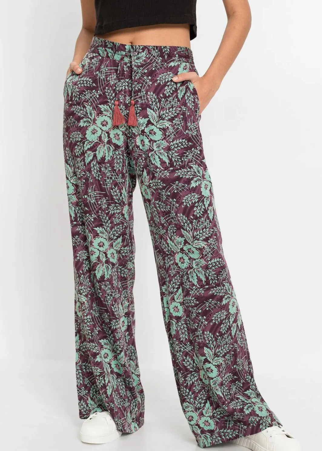 Damen bonprix Bekleidung·Kleider|Hosen|Palazzo-Hose aus fließender Viskose