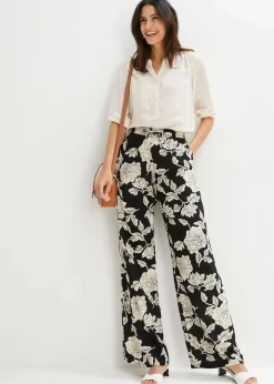 Clearance Palazzo-Hose aus fließender Viskose Damen Bekleidung·Kleider|Hosen