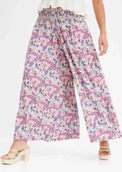 Damen bonprix Hosen|Kurzgrößen|Palazzo-Hose aus fließender Viskose