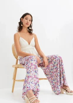 Damen bonprix Hosen|Kurzgrößen|Palazzo-Hose aus fließender Viskose