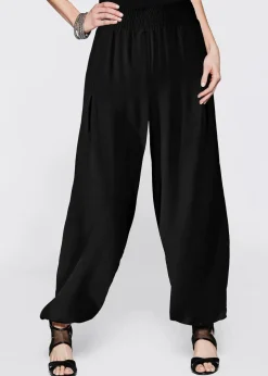 Clearance Palazzo-Hose aus fließender Viskose Damen Bekleidung·Kleider|Hosen