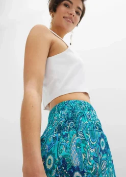 Damen bonprix Hosen|Kurzgrößen|Palazzo-Hose aus fließender Viskose
