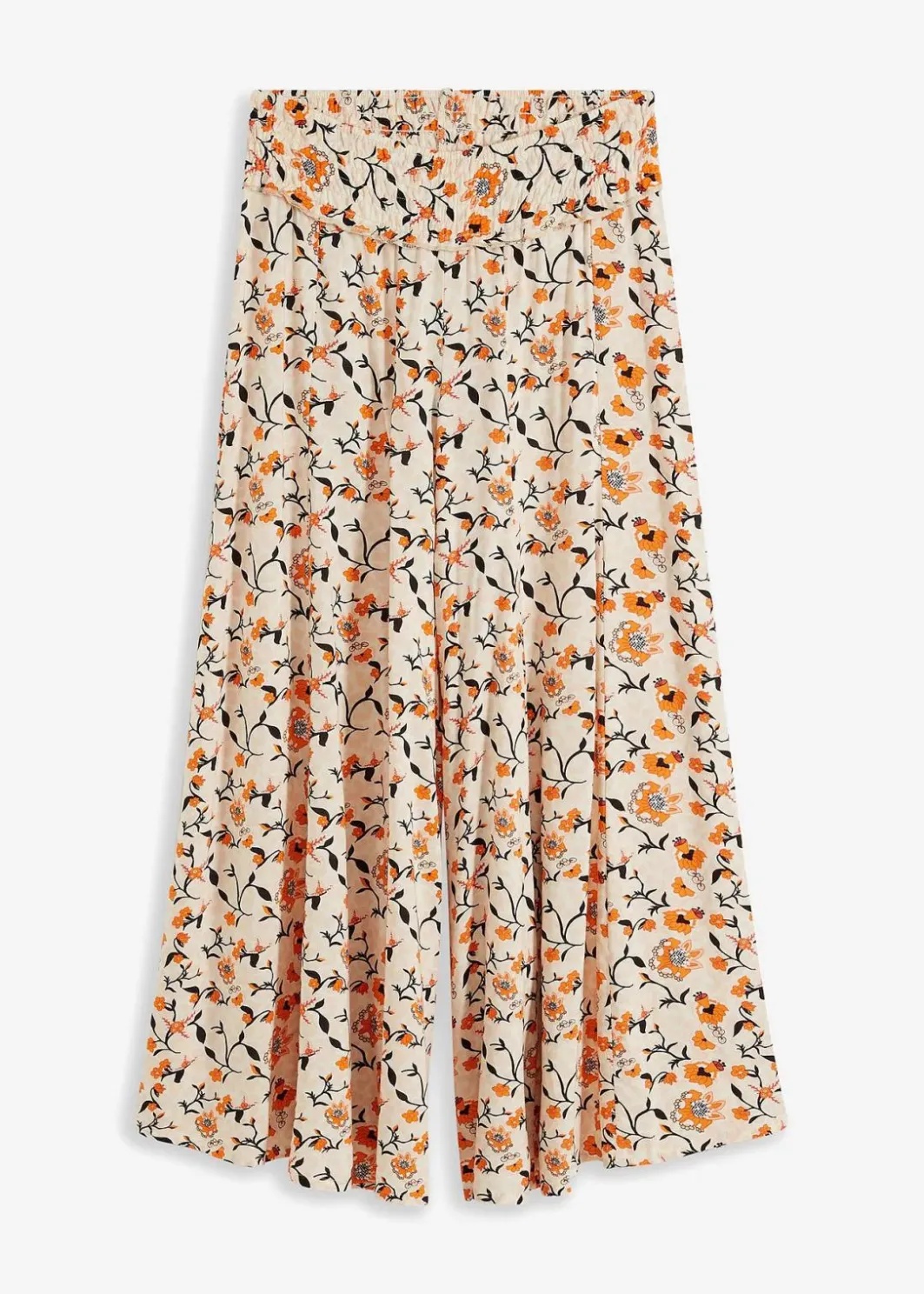 Damen bonprix Kurzgrößen|Bekleidung·Kleider|Palazzo-Hose aus fließender Viskose