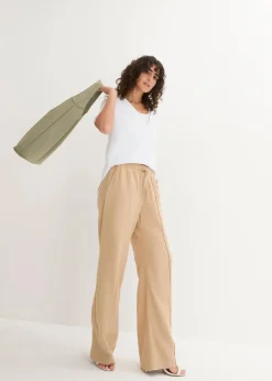 Clearance Palazzo-Hose aus leichtem Leinen-Viskose-Mix Damen Hosen|Bekleidung·Kleider
