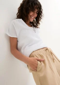 Clearance Palazzo-Hose aus leichtem Leinen-Viskose-Mix Damen Hosen|Bekleidung·Kleider