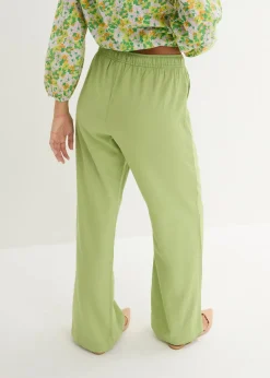 Damen bonprix Hosen|Bekleidung·Kleider|Palazzo-Hose aus leichtem Leinen-Viskose-Mix