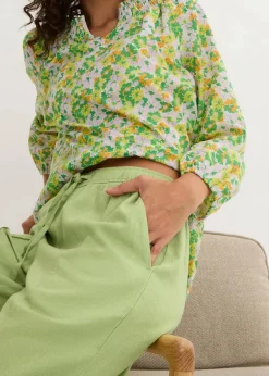 Damen bonprix Hosen|Bekleidung·Kleider|Palazzo-Hose aus leichtem Leinen-Viskose-Mix