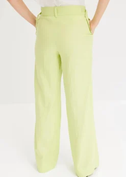 Damen bonprix Bekleidung·Kleider|Hosen|Palazzo-Hose aus leichtem Leinen-Mix