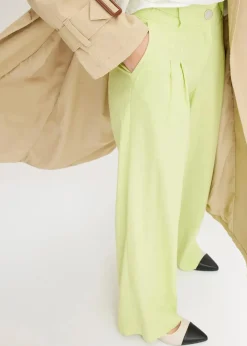 Damen bonprix Bekleidung·Kleider|Hosen|Palazzo-Hose aus leichtem Leinen-Mix