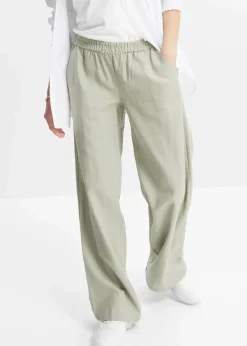 Damen bonprix Bekleidung·Kleider|Hosen|Palazzo-Hose aus Leinen