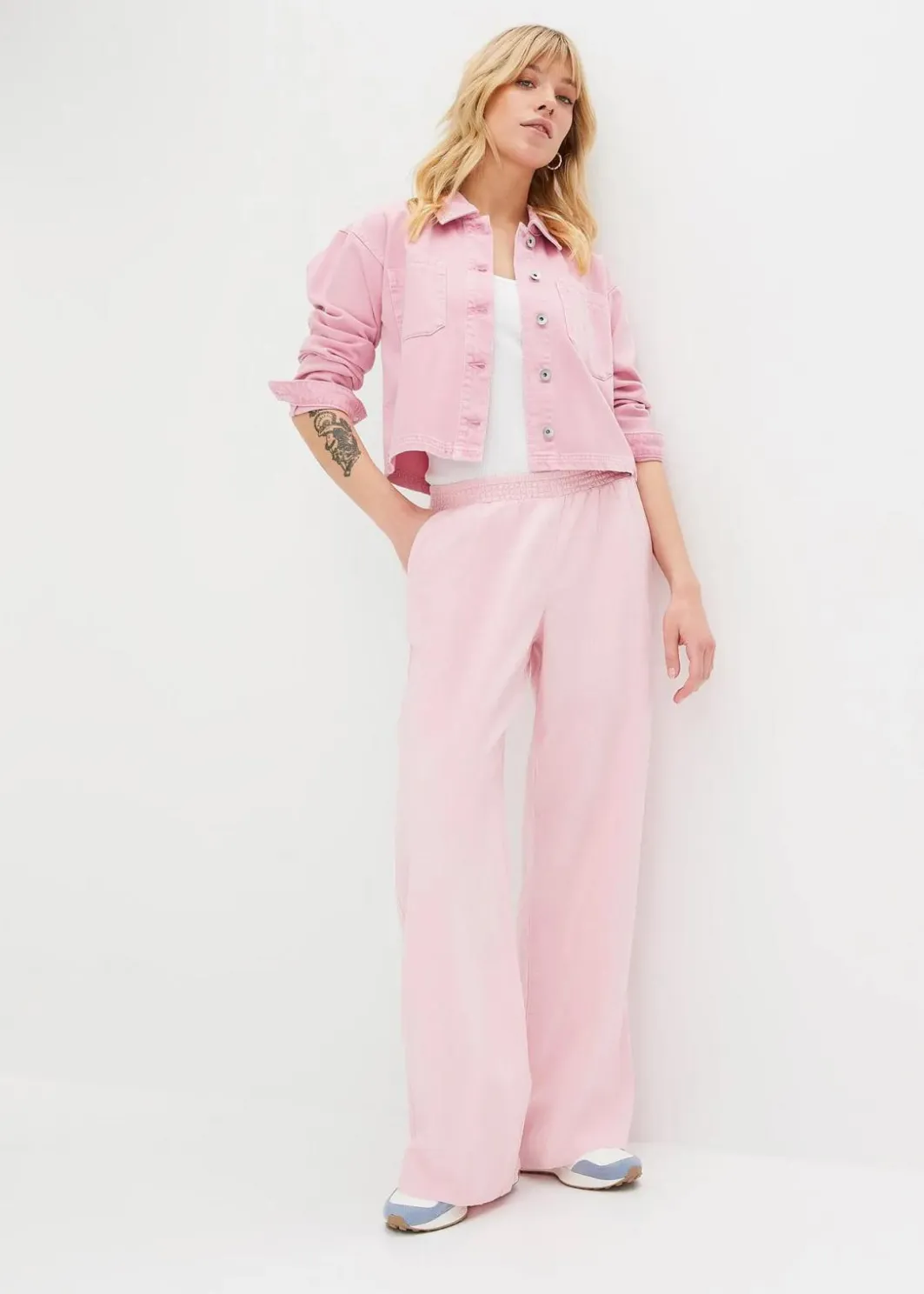 Damen bonprix Hosen|Bekleidung·Kleider|Palazzo-Hose aus Leinen