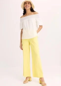 New Palazzo-Hose aus Leinen-Mix Damen Bekleidung·Kleider|Hosen