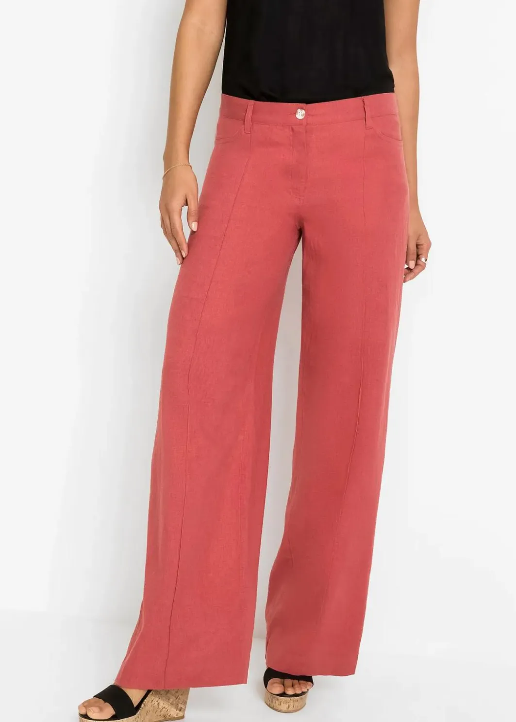 Palazzo-Hose aus luftigem Leinen-Mix Damen Kurzgrößen|Hosen