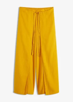 Damen bonprix Bekleidung·Kleider|Hosen|Palazzo-Hose aus luftigem Leinen-Mix