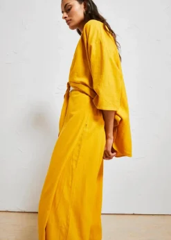 Damen bonprix Bekleidung·Kleider|Hosen|Palazzo-Hose aus luftigem Leinen-Mix