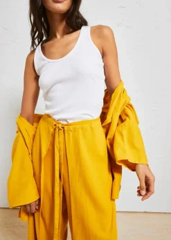 Damen bonprix Bekleidung·Kleider|Hosen|Palazzo-Hose aus luftigem Leinen-Mix