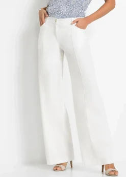 Outlet Palazzo-Hose aus luftigem Leinen-Mix Damen Kurzgrößen|Hosen