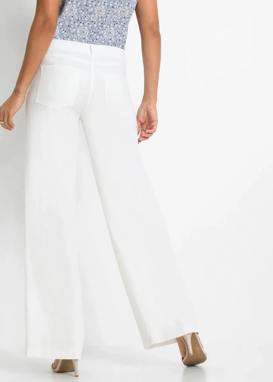 Outlet Palazzo-Hose aus luftigem Leinen-Mix Damen Kurzgrößen|Hosen