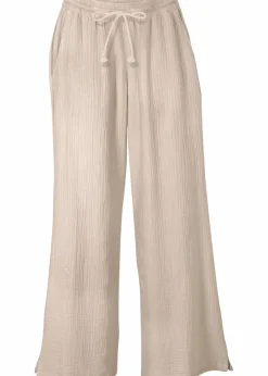Damen bonprix Hosen|Kurzgrößen|Palazzo-Hose aus Musselin