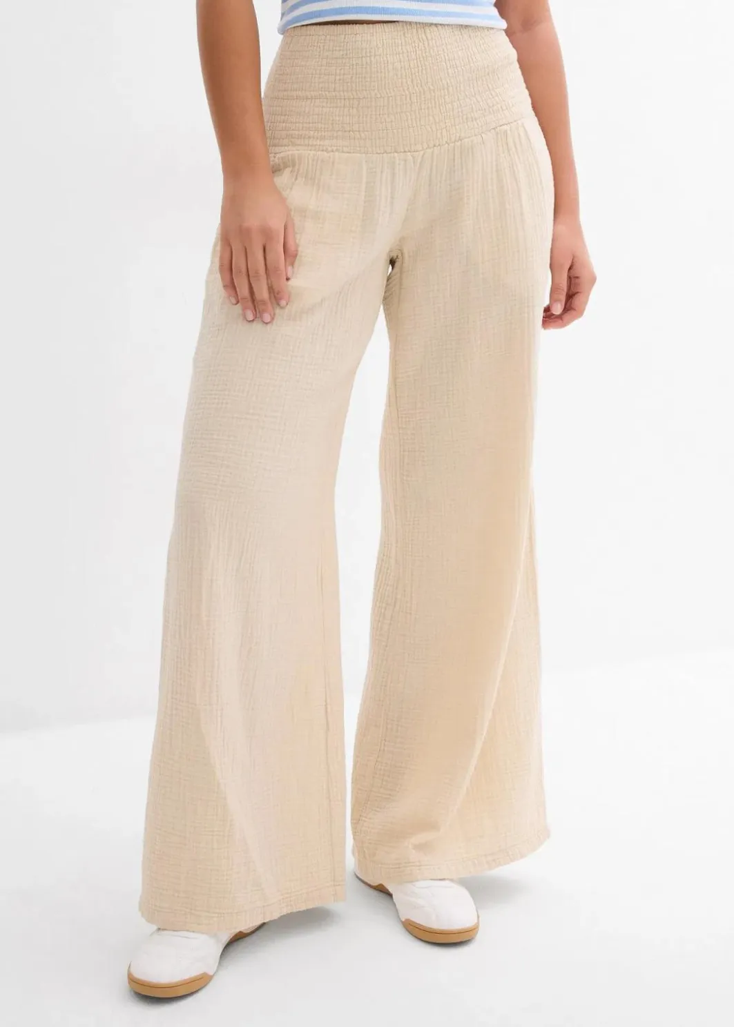 Damen bonprix Hosen|Palazzo-Hose aus Musselin