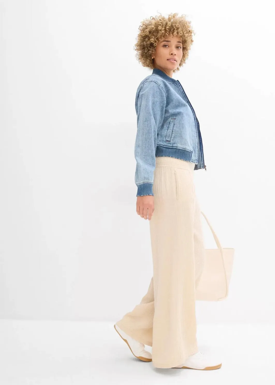 Damen bonprix Hosen|Palazzo-Hose aus Musselin