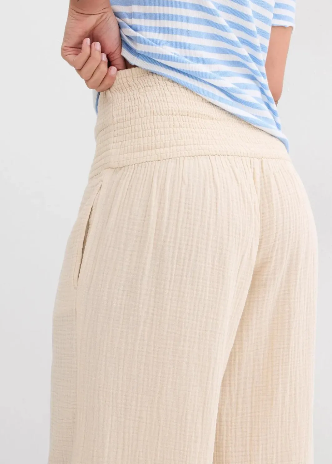 Damen bonprix Hosen|Palazzo-Hose aus Musselin