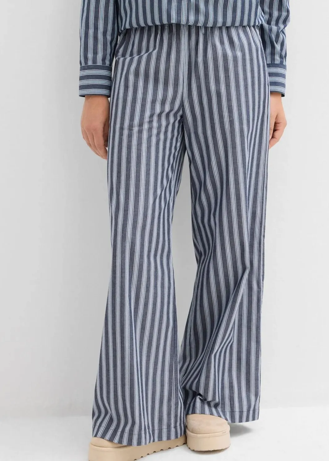 Damen bonprix Bekleidung·Kleider|Hosen|Palazzo-Hose aus reiner Baumwolle