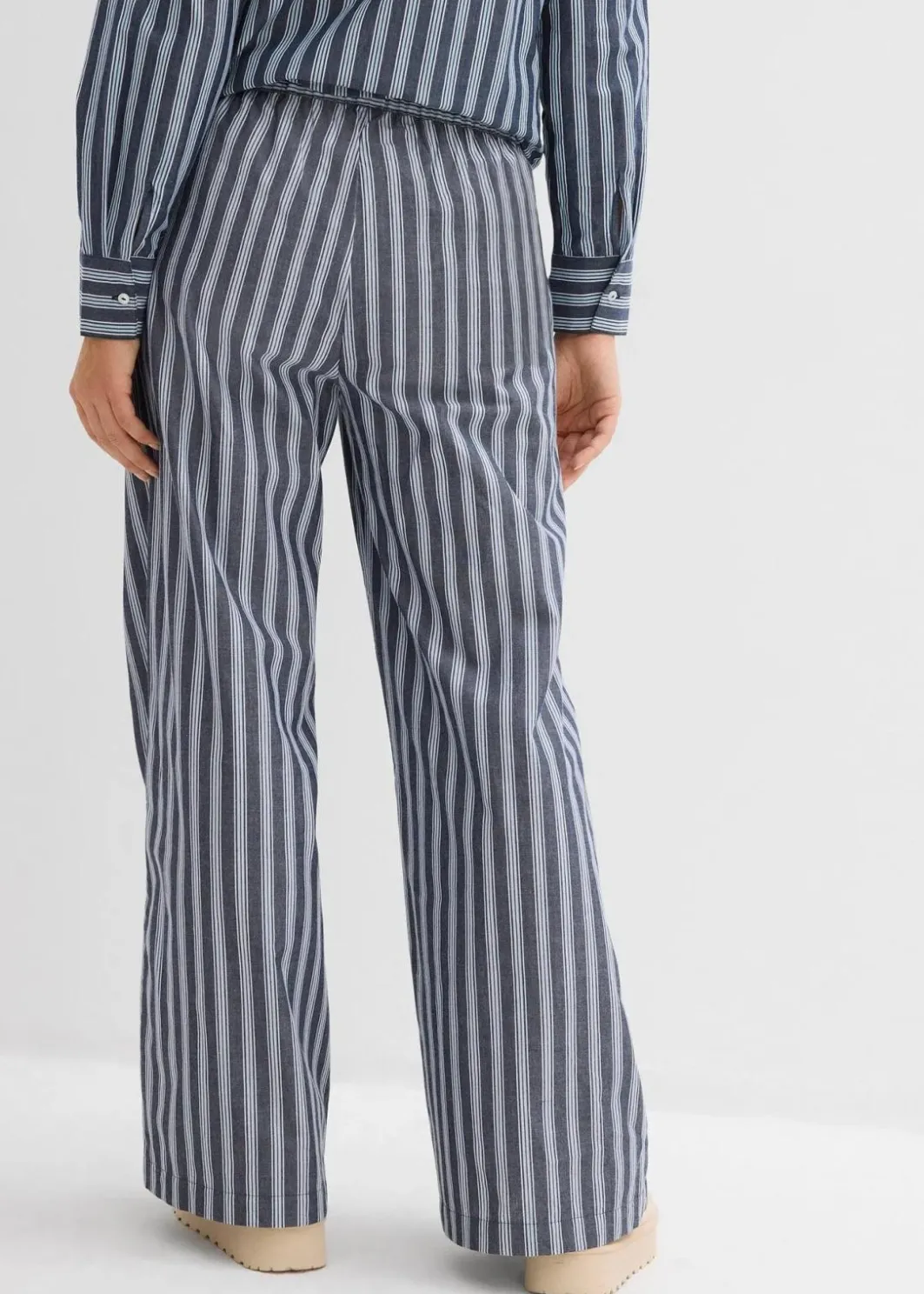 Damen bonprix Bekleidung·Kleider|Hosen|Palazzo-Hose aus reiner Baumwolle
