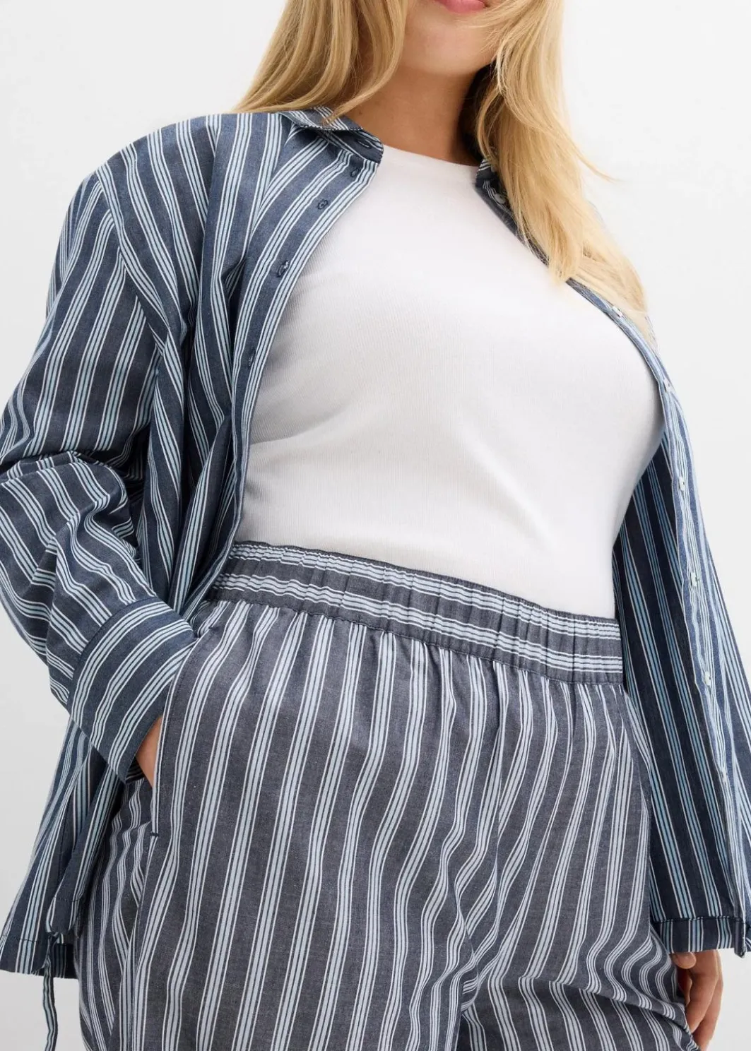 Damen bonprix Bekleidung·Kleider|Hosen|Palazzo-Hose aus reiner Baumwolle
