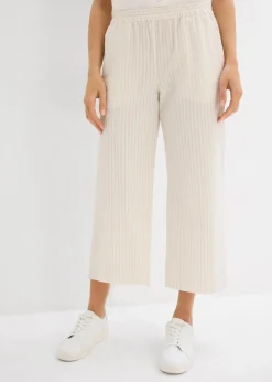 Hot Palazzo-Hose aus Seersucker, 7/8 Länge Damen Bekleidung·Kleider|Hosen