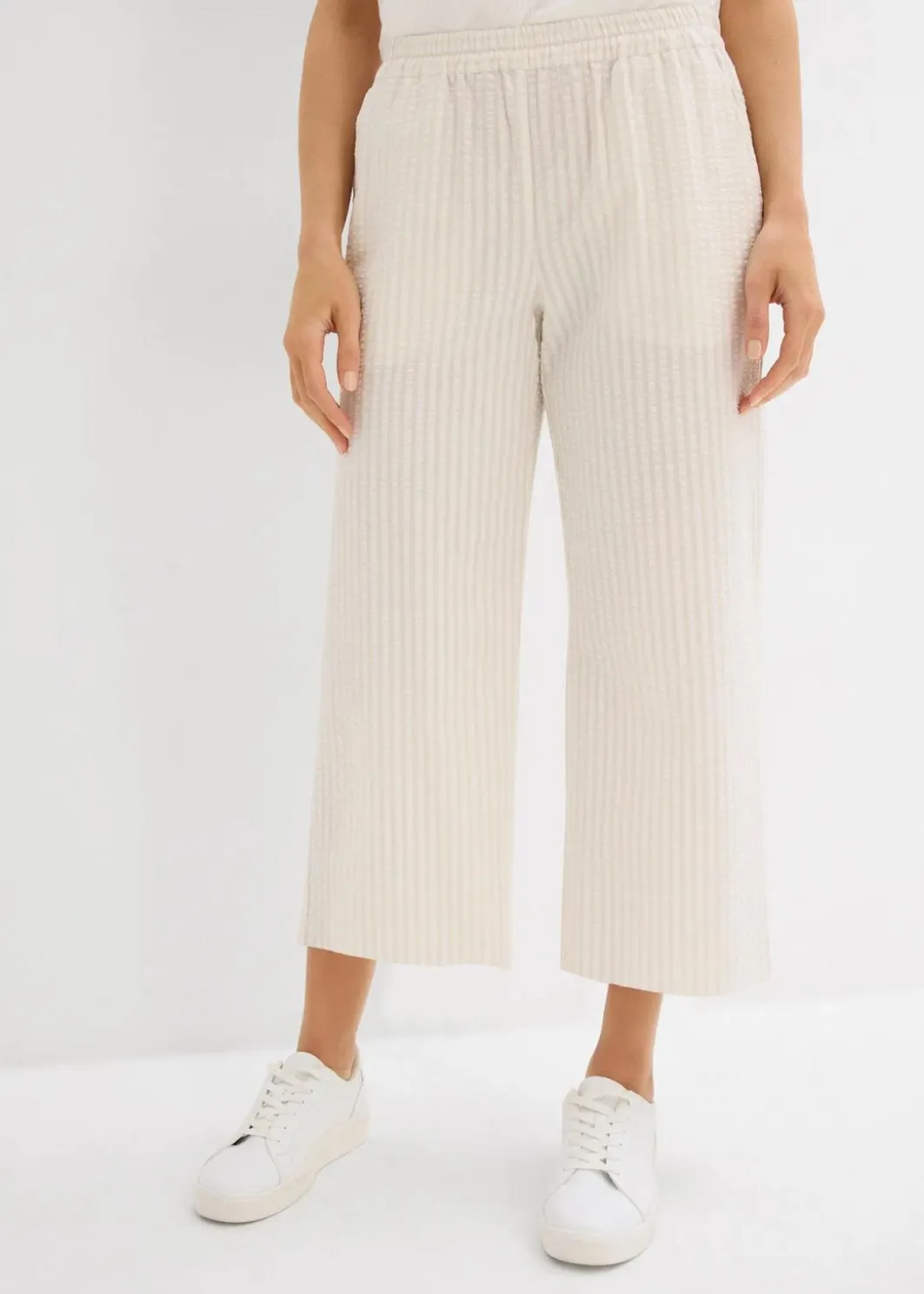 Hot Palazzo-Hose aus Seersucker, 7/8 Länge Damen Bekleidung·Kleider|Hosen