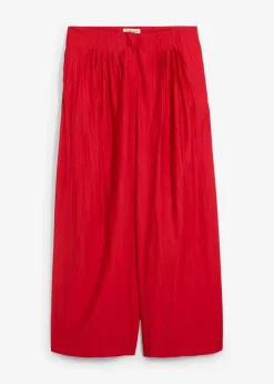 Damen bonprix Hosen|Zweiteiler & Sets|Palazzo-Hose aus strukturiertem Crinkle-Viskose-Mix